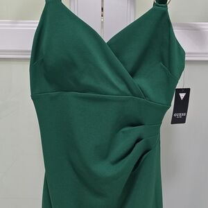 GUESS Strapless Dress in Rich Green